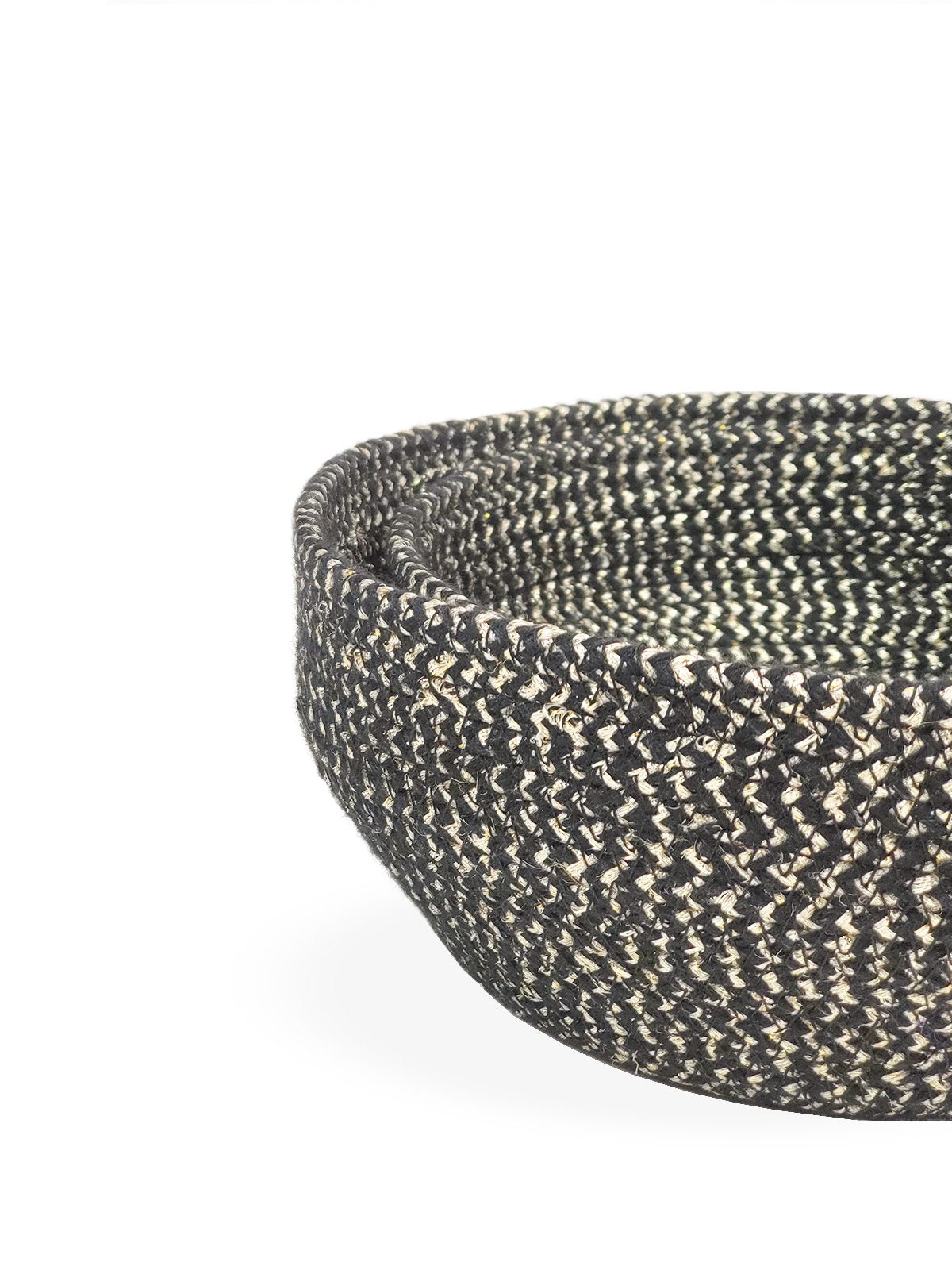 Glitter Bowl - Black and gold. Closeup shot.