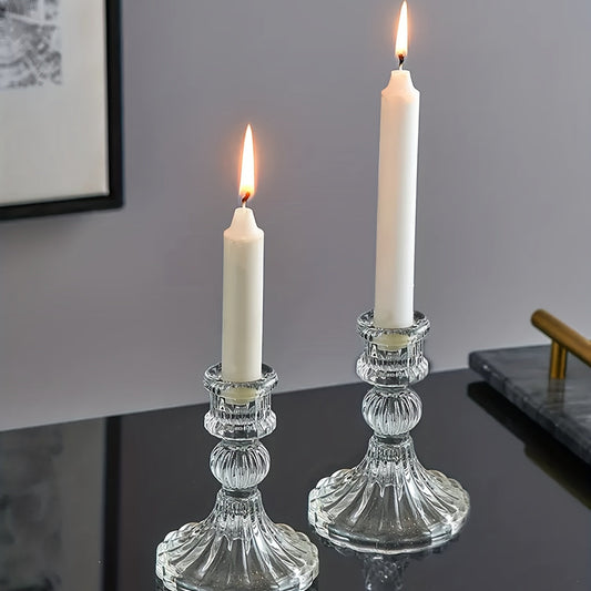 Scandinavian Glass Diamond Candle Holder