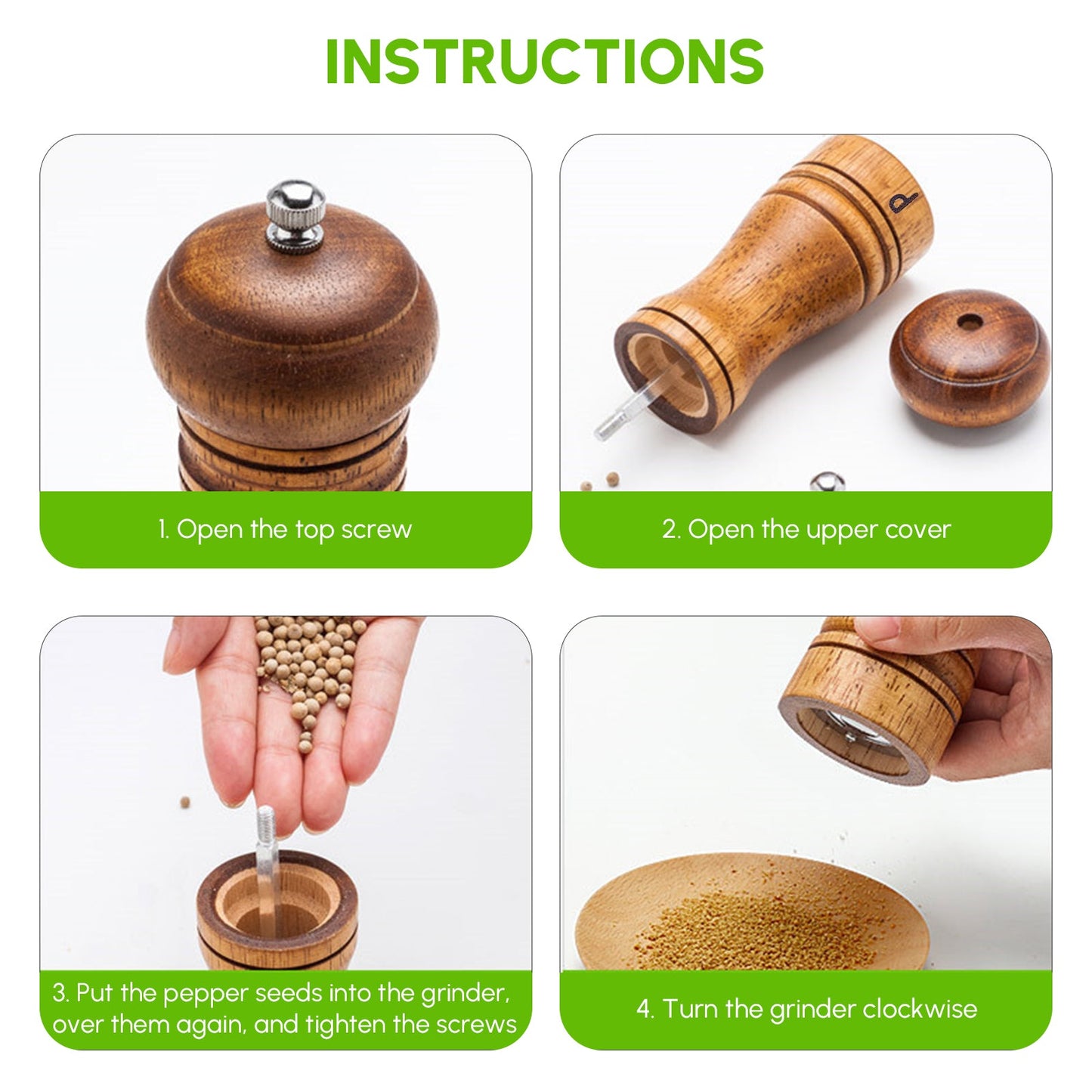 Wooden Salt & Pepper Grinder