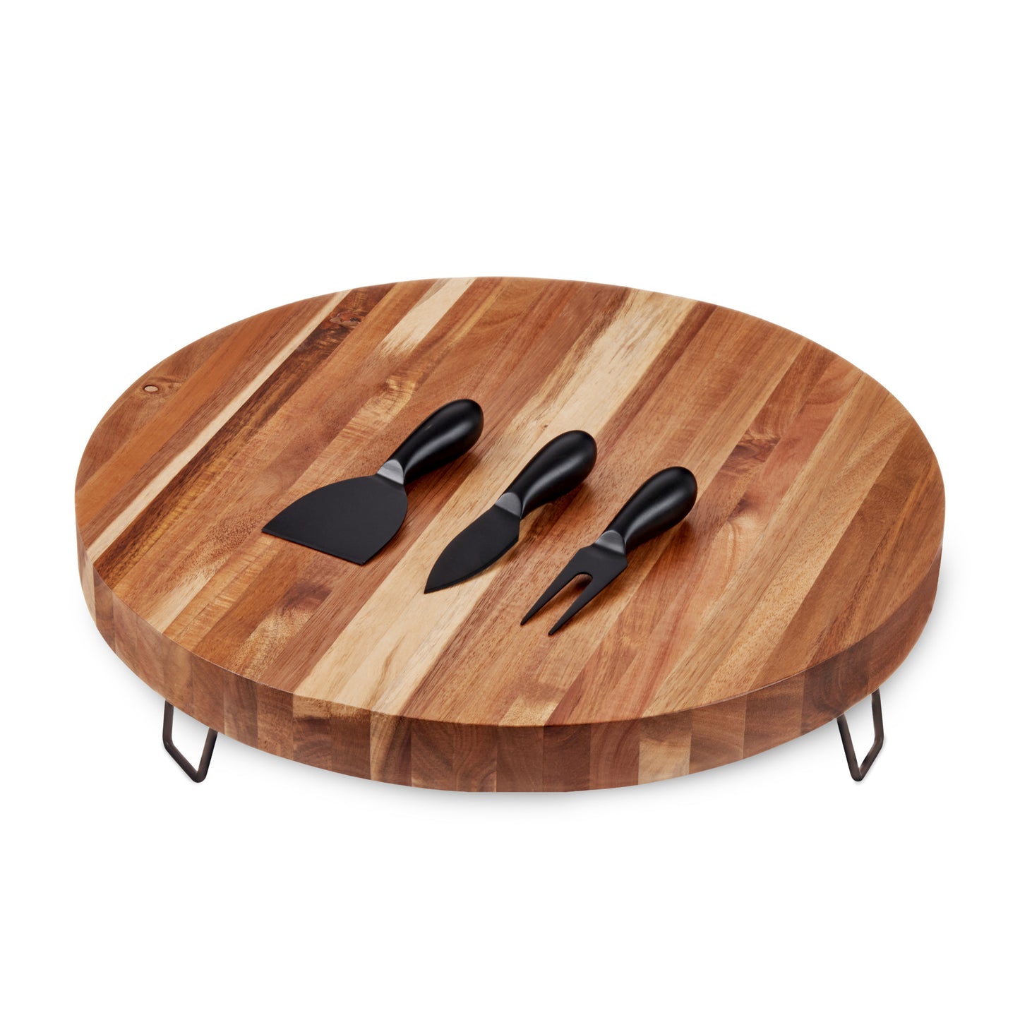 Acacia Footed Cheese Board & Knife Set