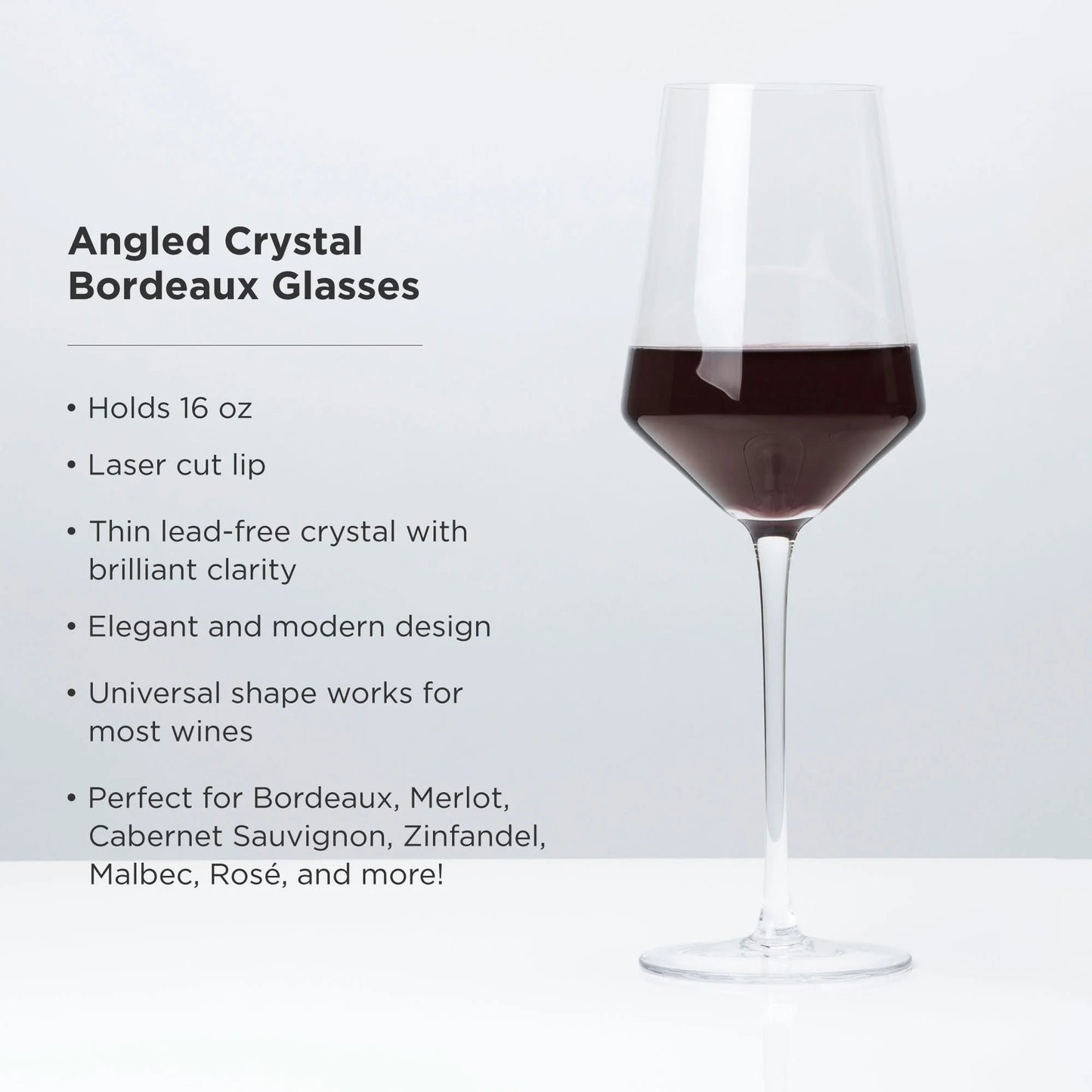 Angled Crystal Bordeaux Glasses
