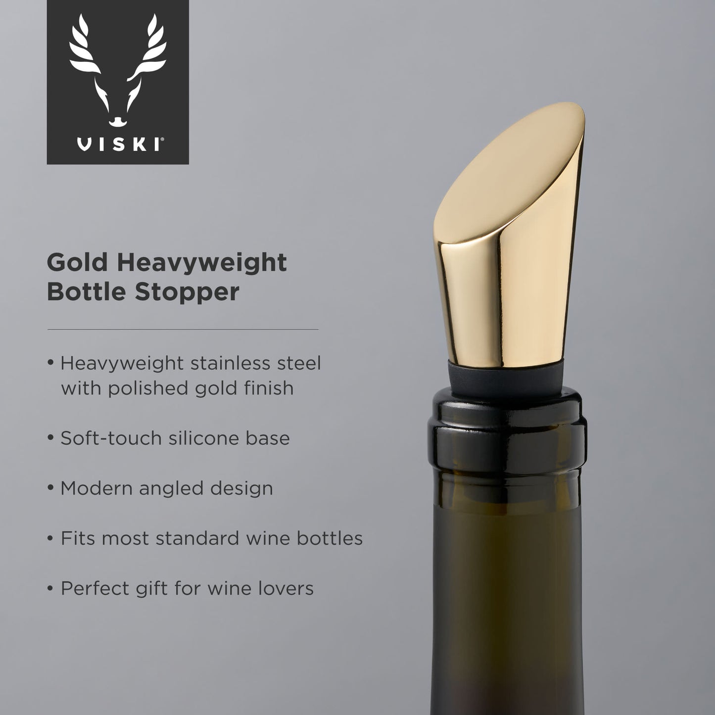 Belmont Heavyweight Bottle Stopper - Gold