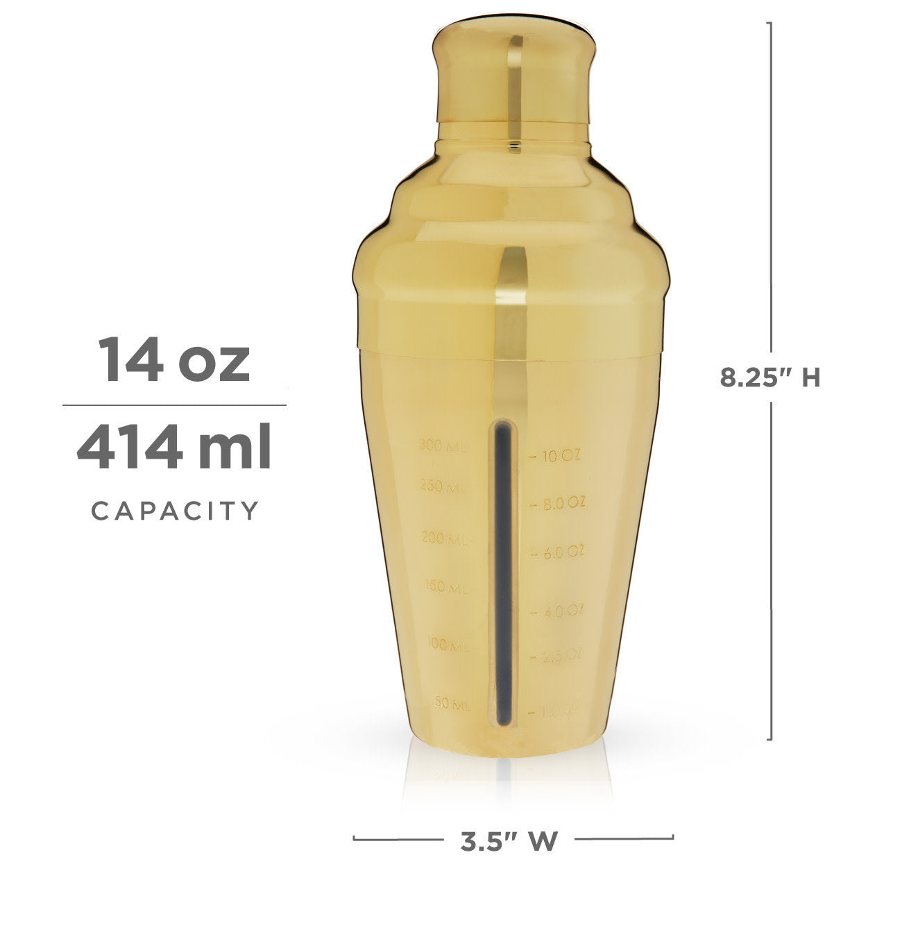 Belmont Measured Cocktail Shaker - Gold