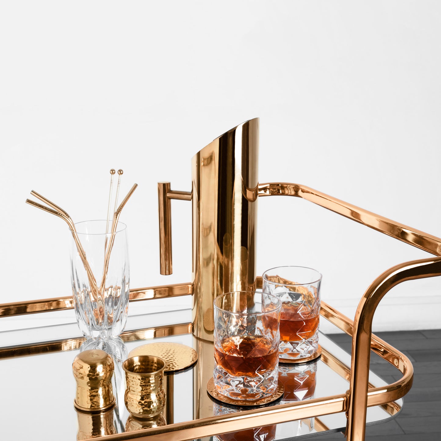 Belmont Vintage Gold Bar Cart