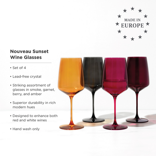 Reserve Nouveau Crystal Wine Glasses - Sunset