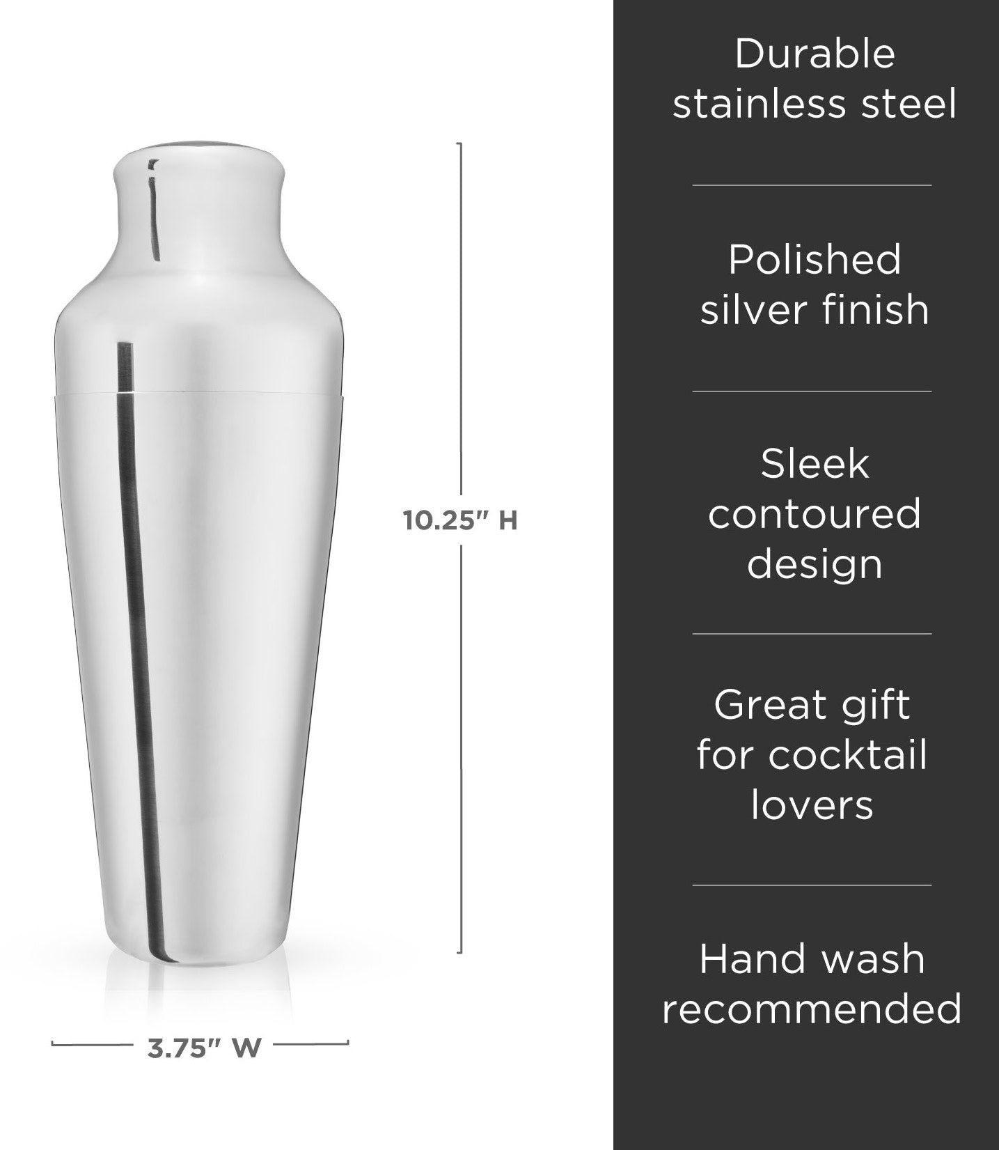 Parisian Cocktail Shaker - Silver
