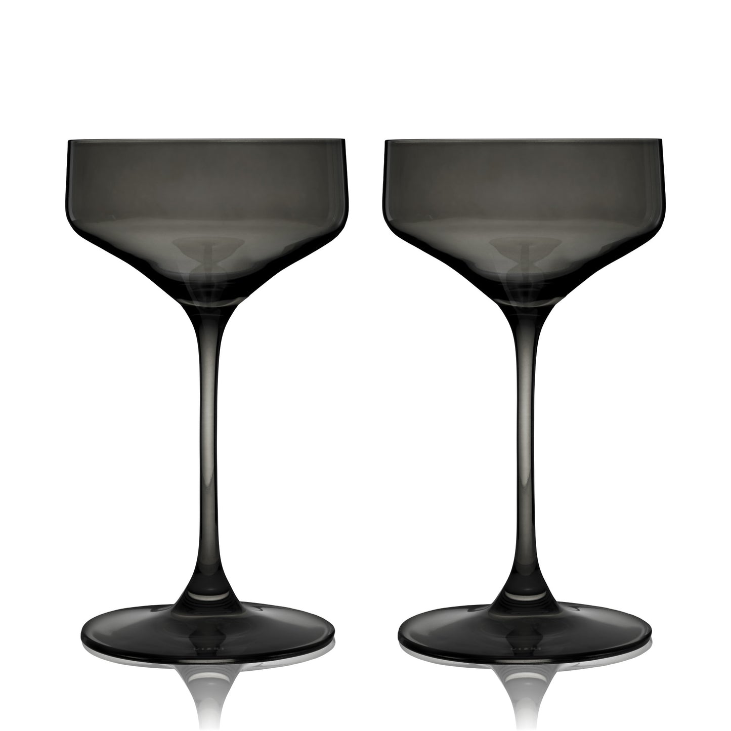 Reserve Nouveau Crystal Coupes in Smoke – Set of 2