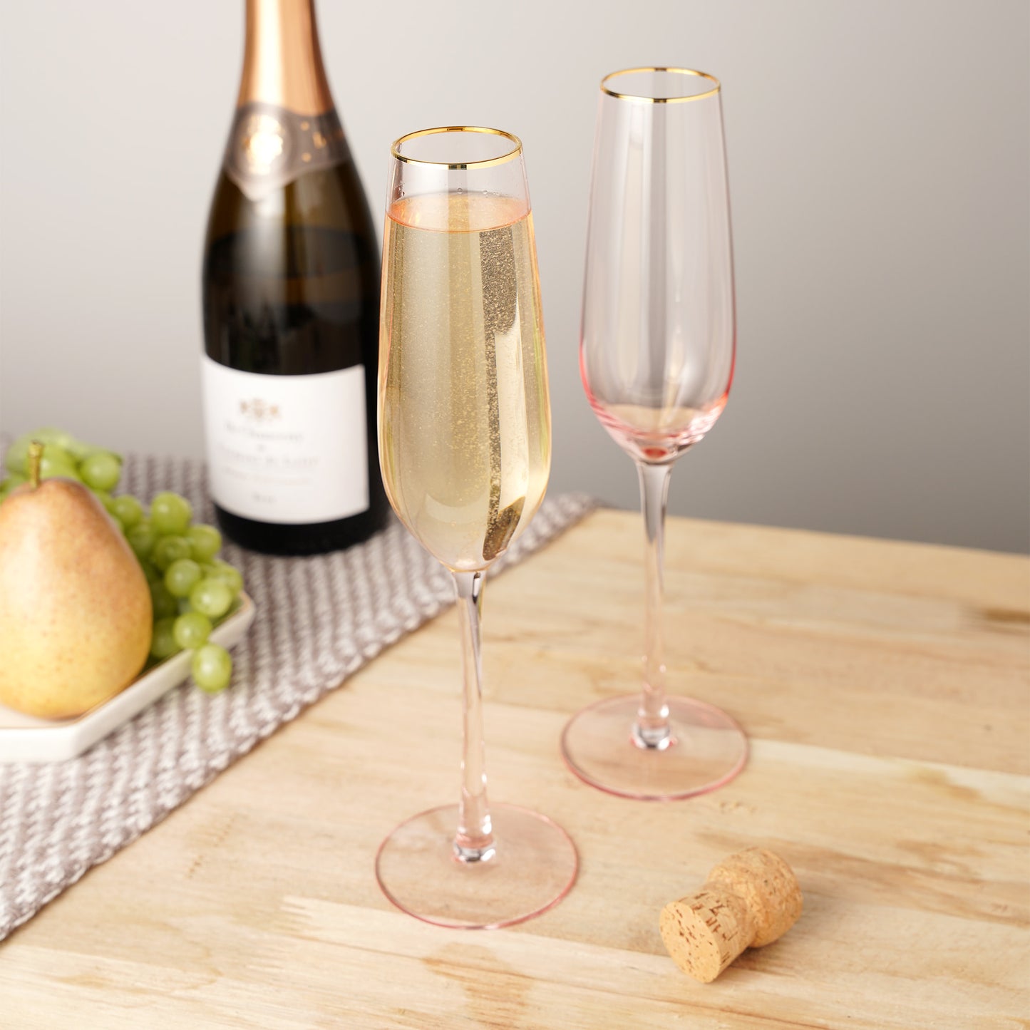 Rose Crystal Champagne Flute - Set of 2