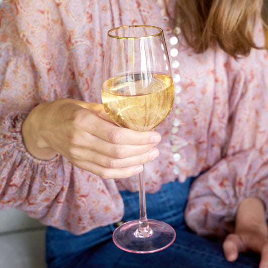 Rose Crystal White Wine Glass - Set of 2