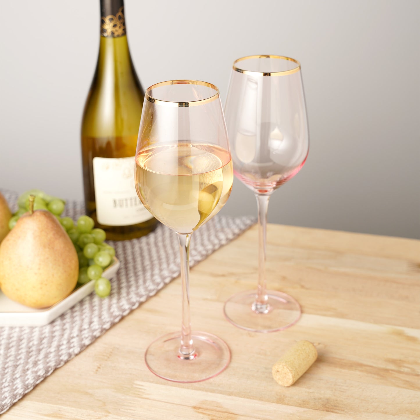 Rose Crystal White Wine Glass - Set of 2