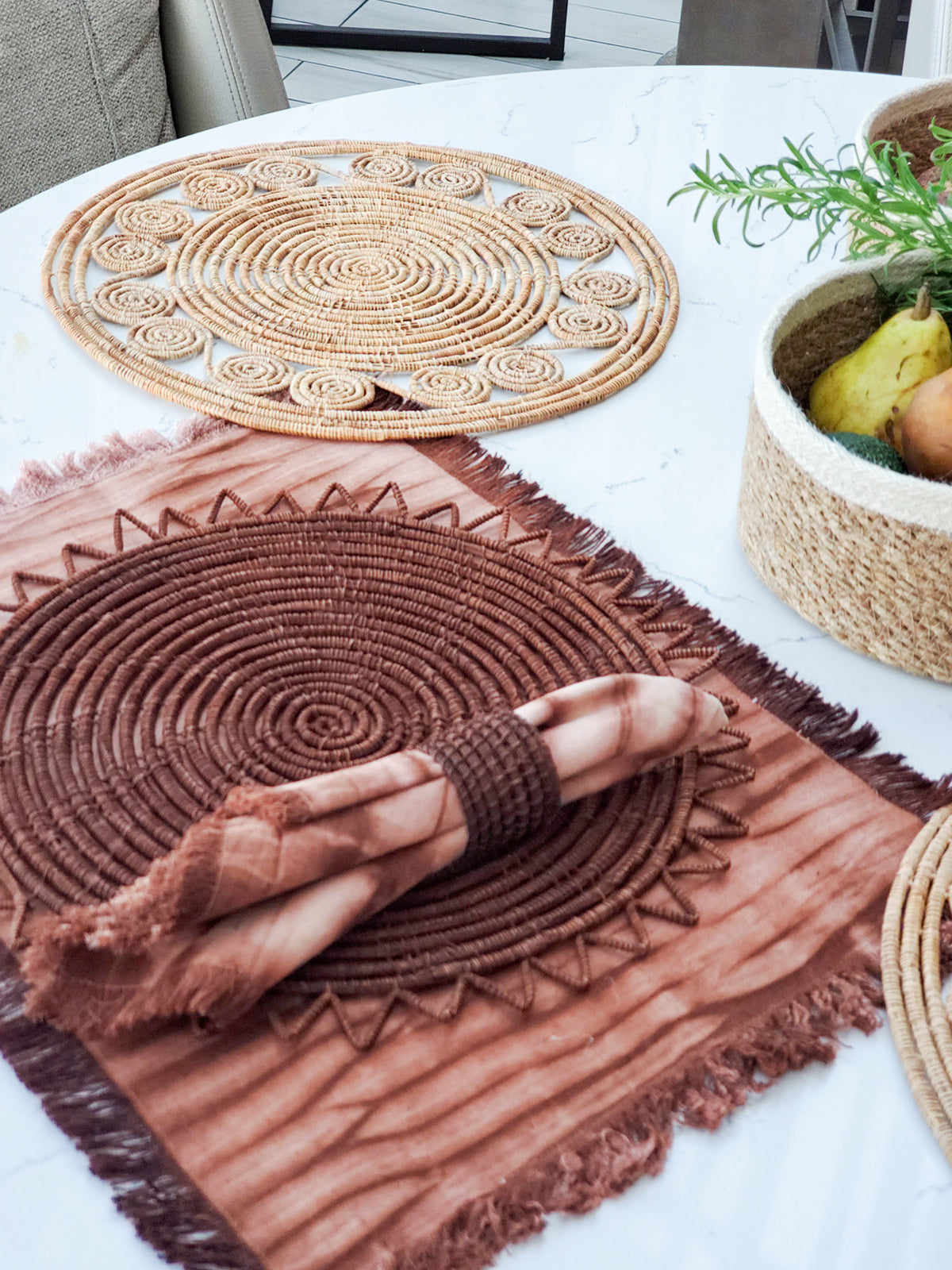 Tie Dye Cotton Napkin - Brown - Set of 4