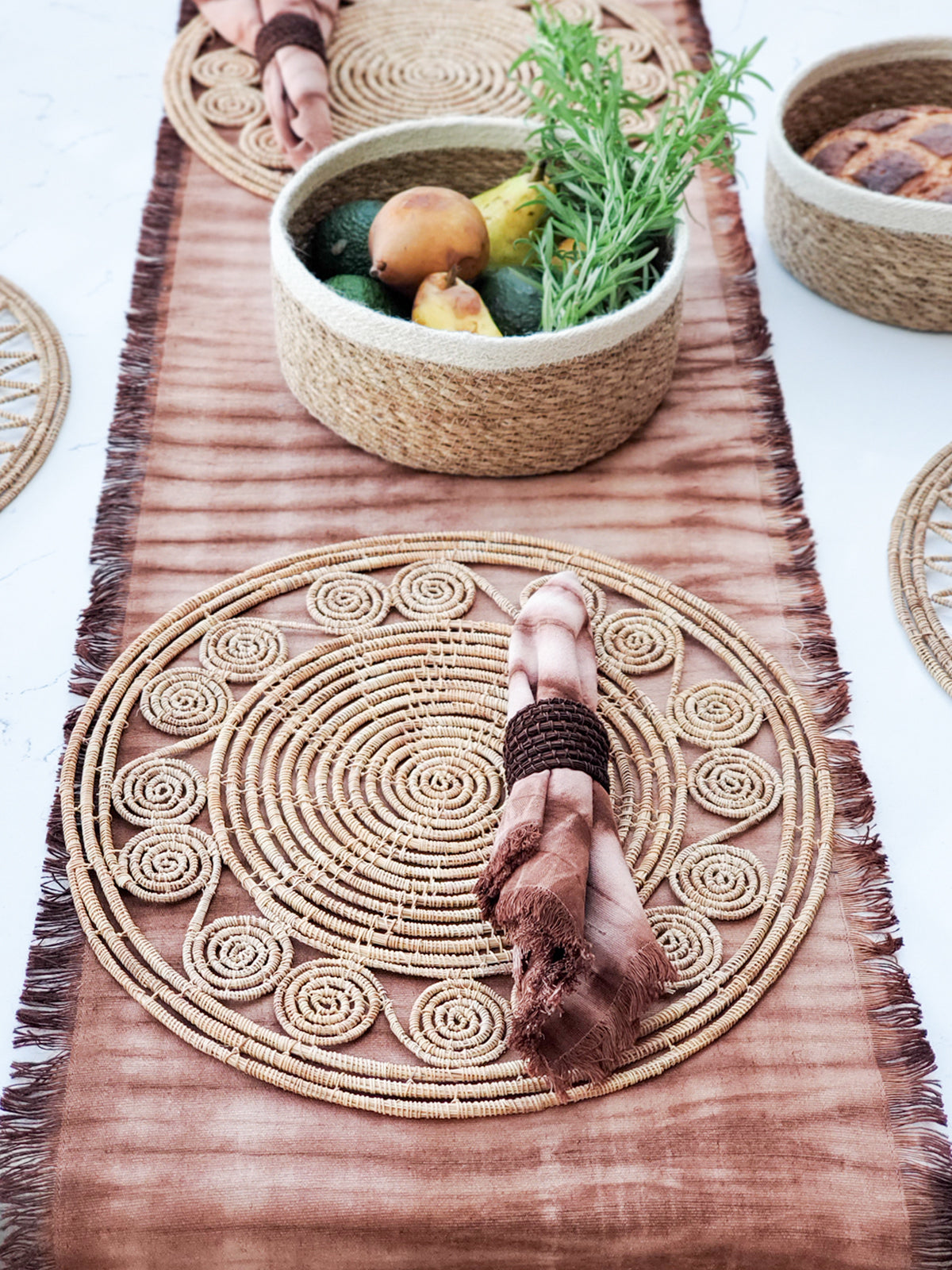Tie Dye Cotton Napkin - Brown - Set of 4