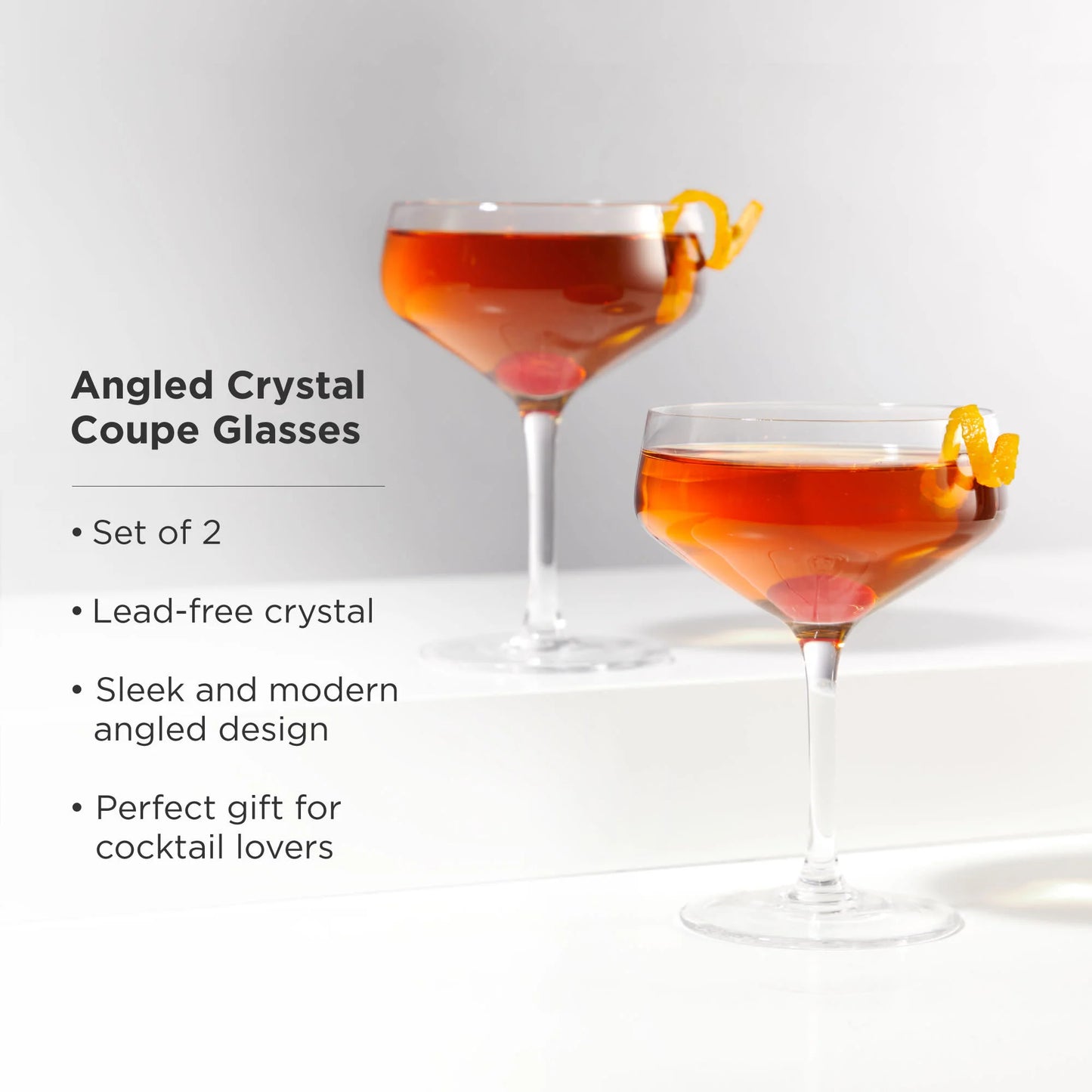 Angled Crystal Coupe Glasses