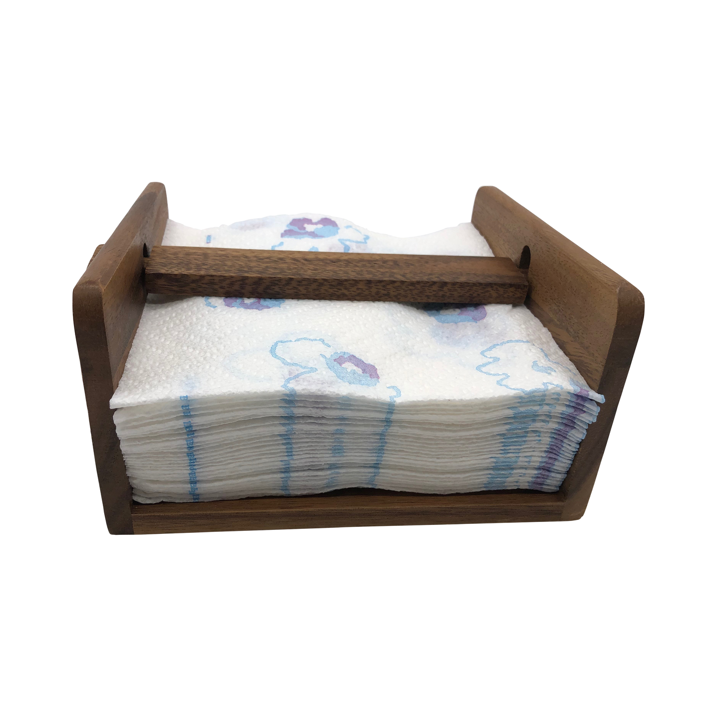 Acacia wood napkin holder