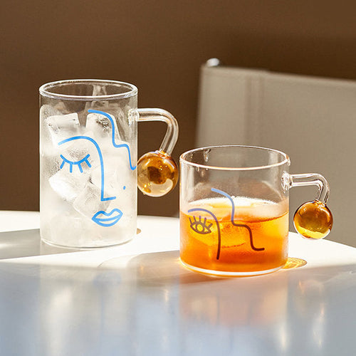 Abstract Glass Mug - Available As Set