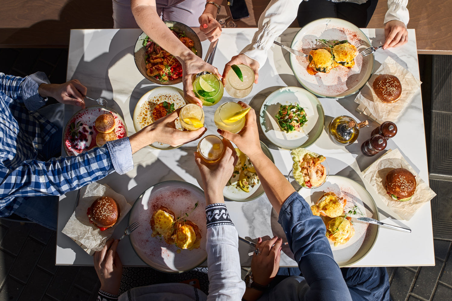 Friends enjoying a meal