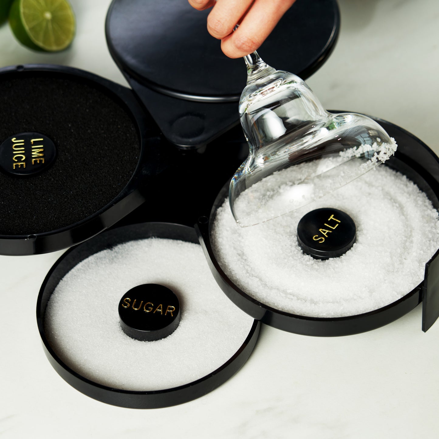 3-Tiered Cocktail Rimmer – Salt, Sugar & Lime Juice