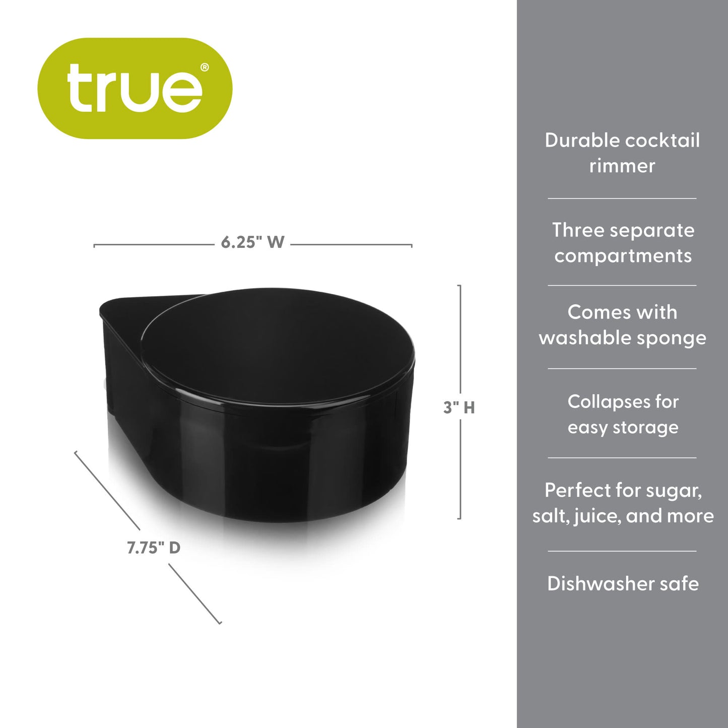 3-Tiered Cocktail Rimmer – Salt, Sugar & Lime Juice