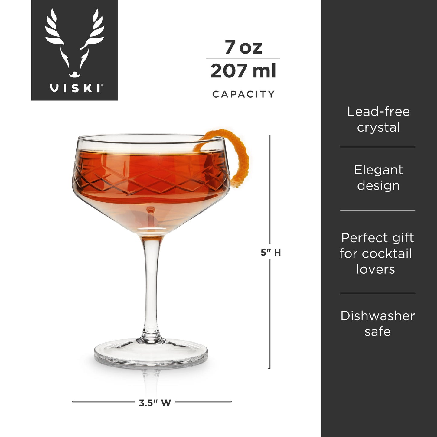 Admiral Crystal Coupe Glasses - Set of 2