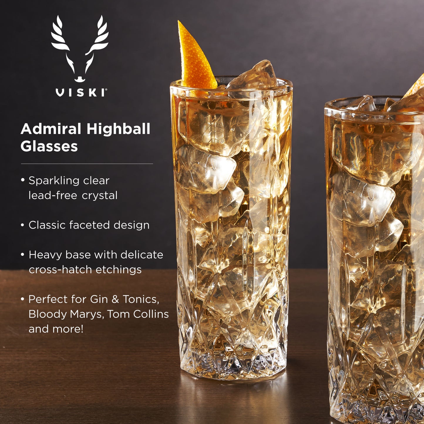 Admiral Crystal Highball Glasses – Set of 4