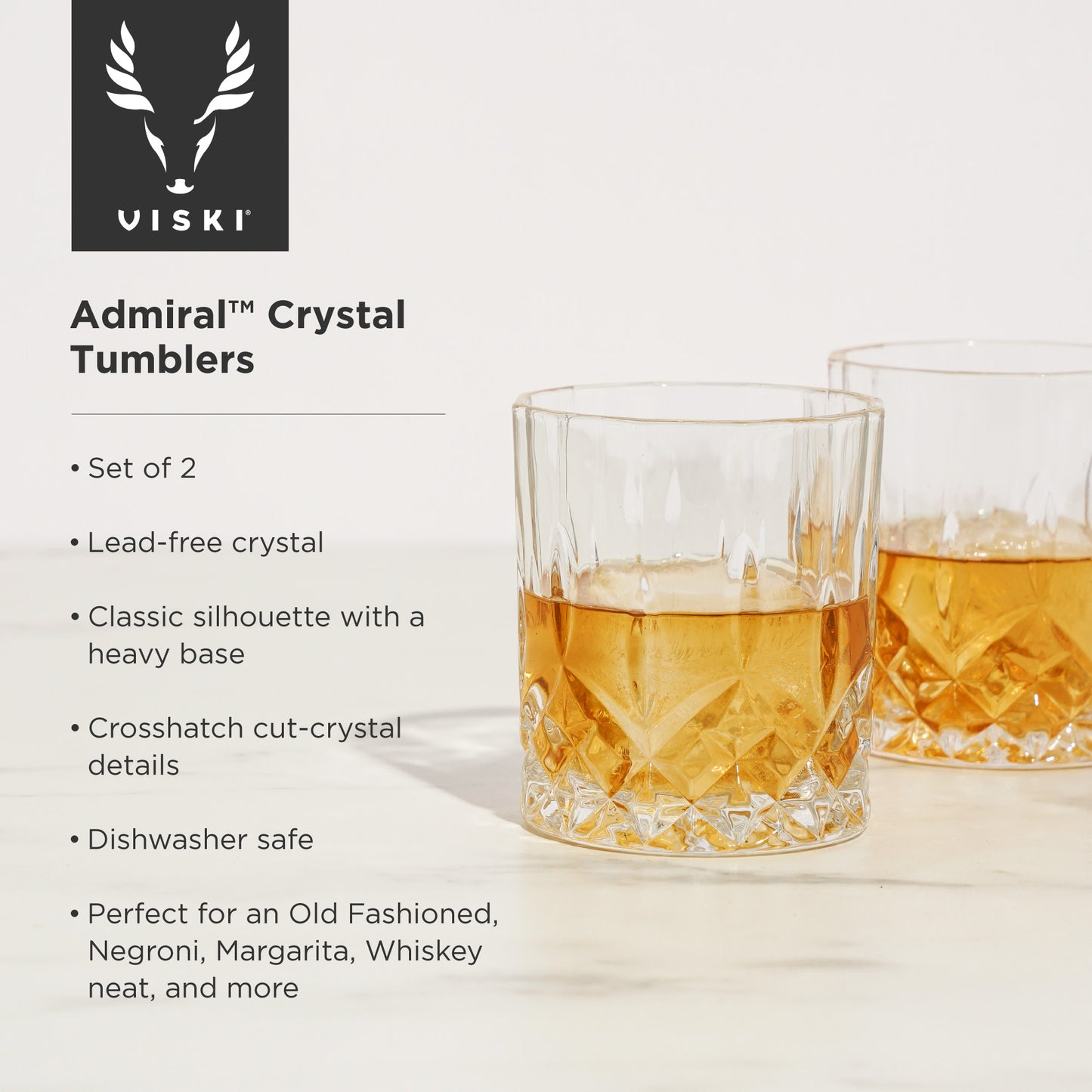 Admiral Crystal Rocks Glasses - Set of 2