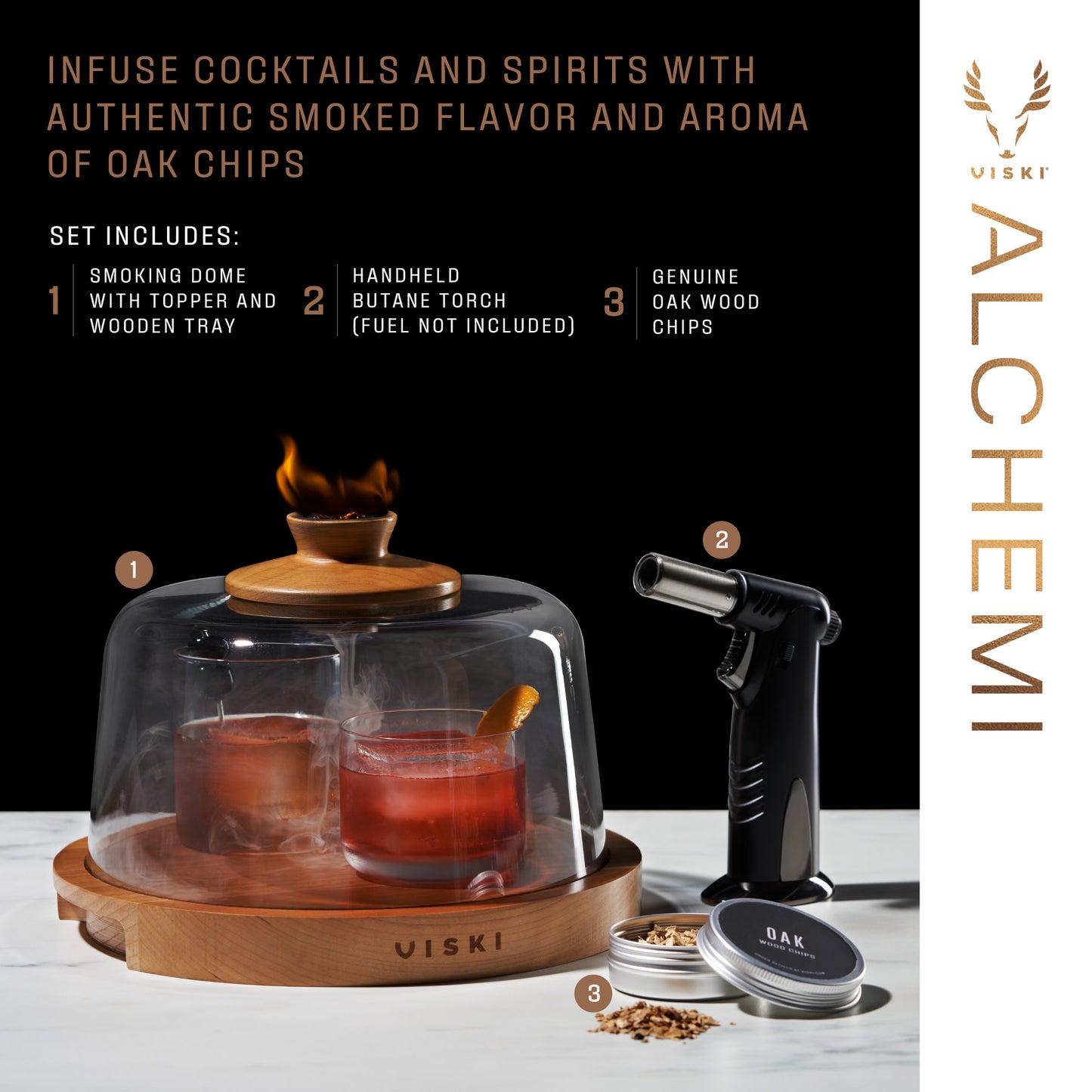 Alchemi Cocktail Smoking Dome – 5-Piece Kit