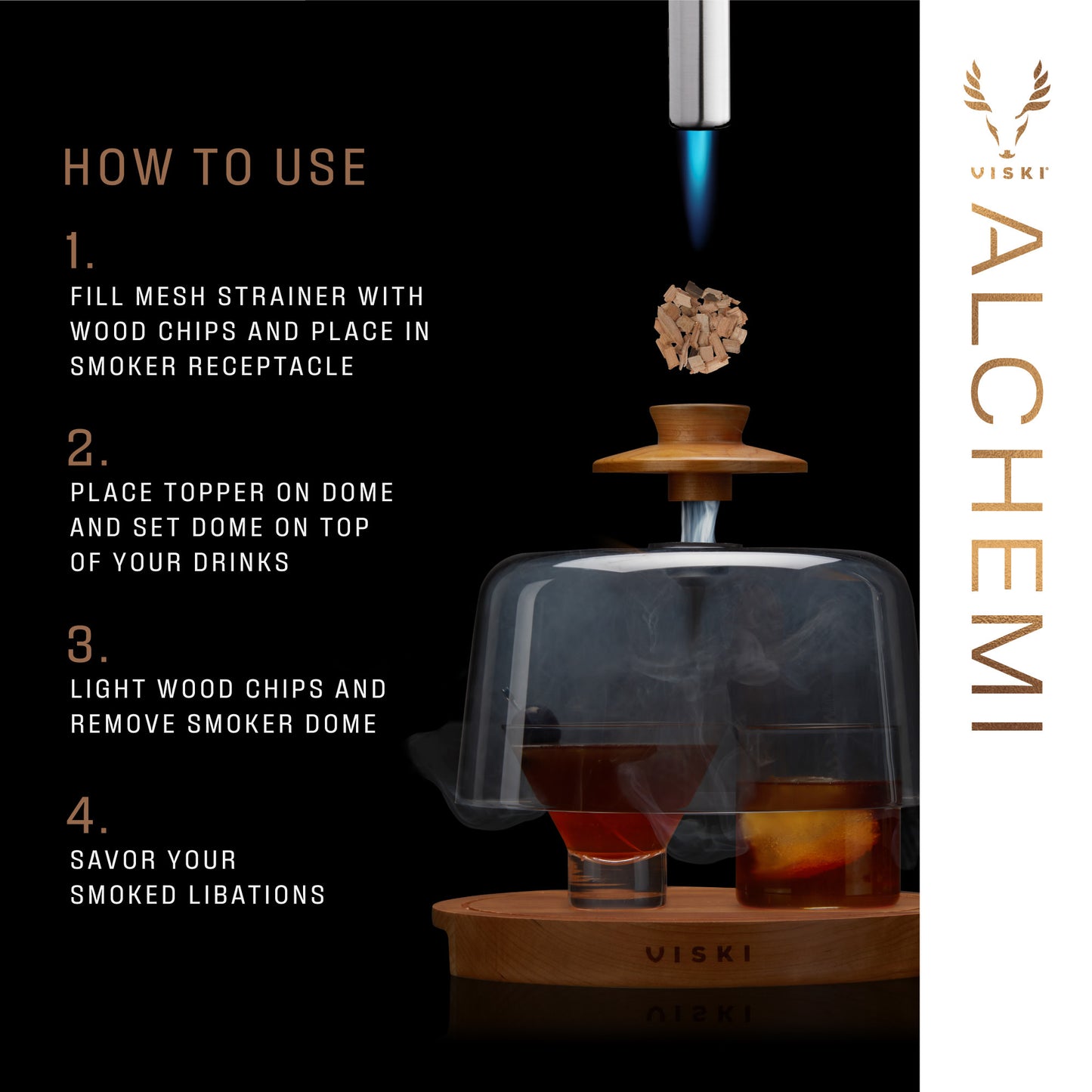 Alchemi Cocktail Smoking Dome – 5-Piece Kit