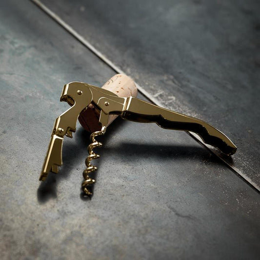 Belmont 24k Signature Double-Hinged Corkscrew - Gold
