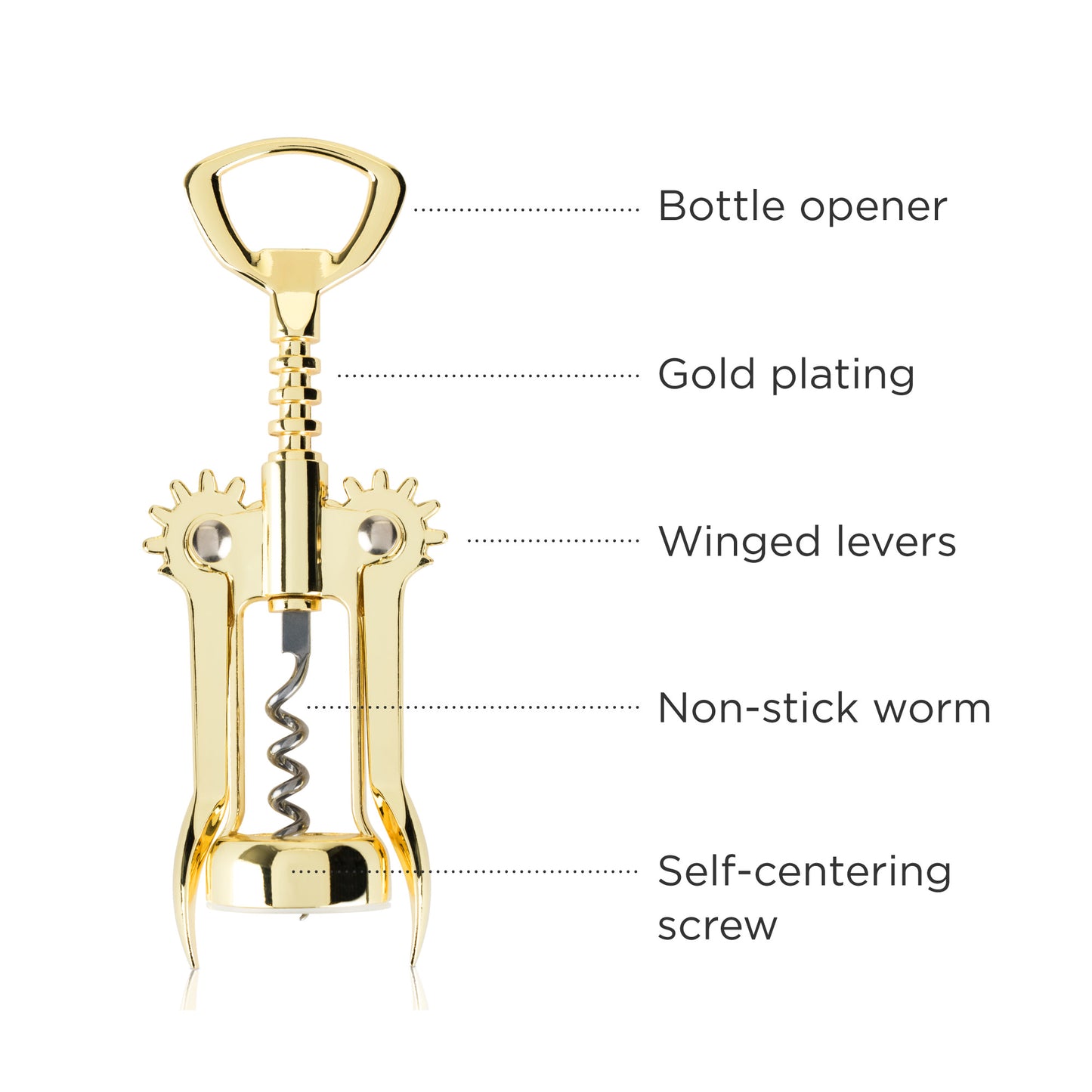 Belmont Gold Winged Corkscrew