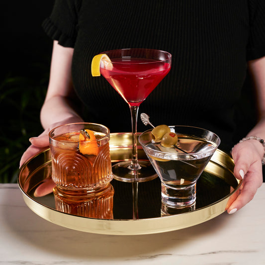 Belmont Round Serving Tray - Gold