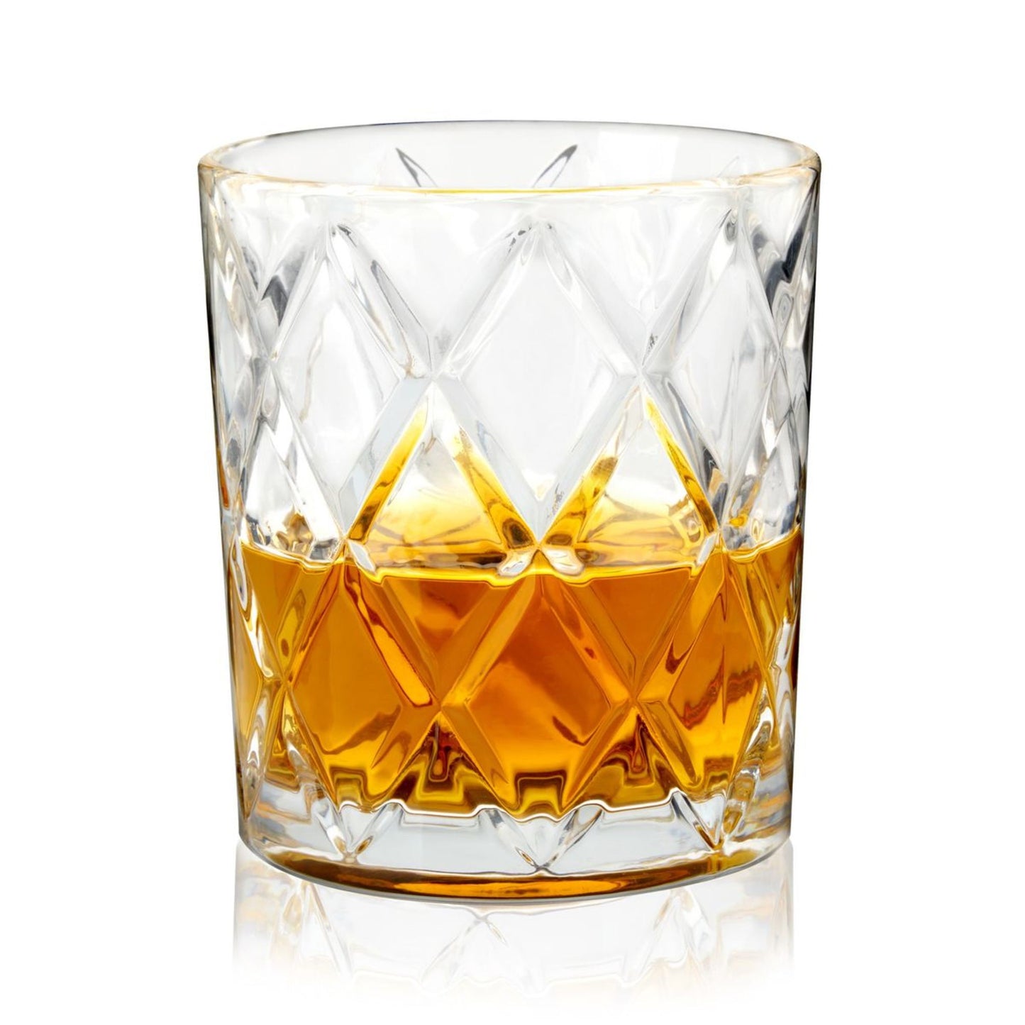Diamond-Cut Scotch Glasses – Set of 4