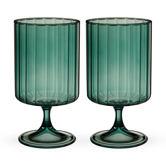 Malachite Stemmed Optic Tumblers – Set of 2
