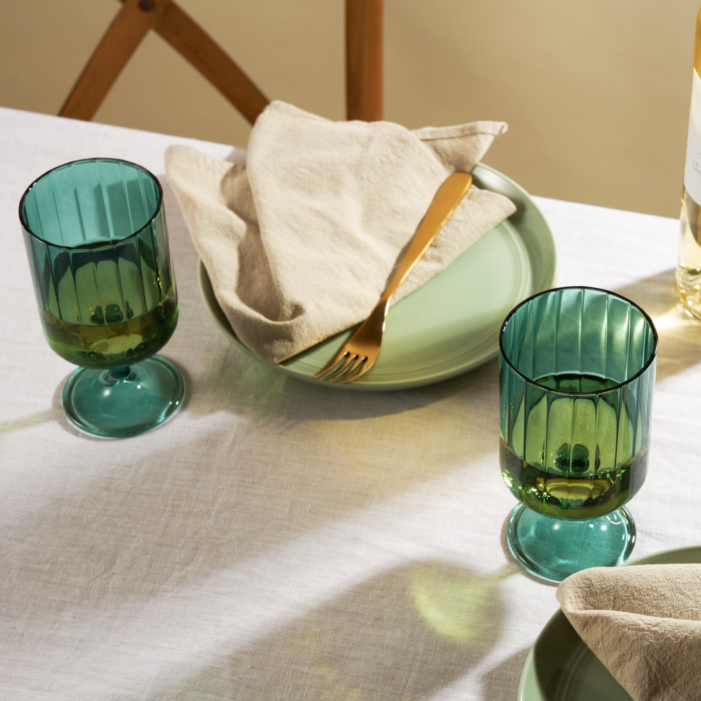 Malachite Stemmed Optic Tumblers – Set of 2