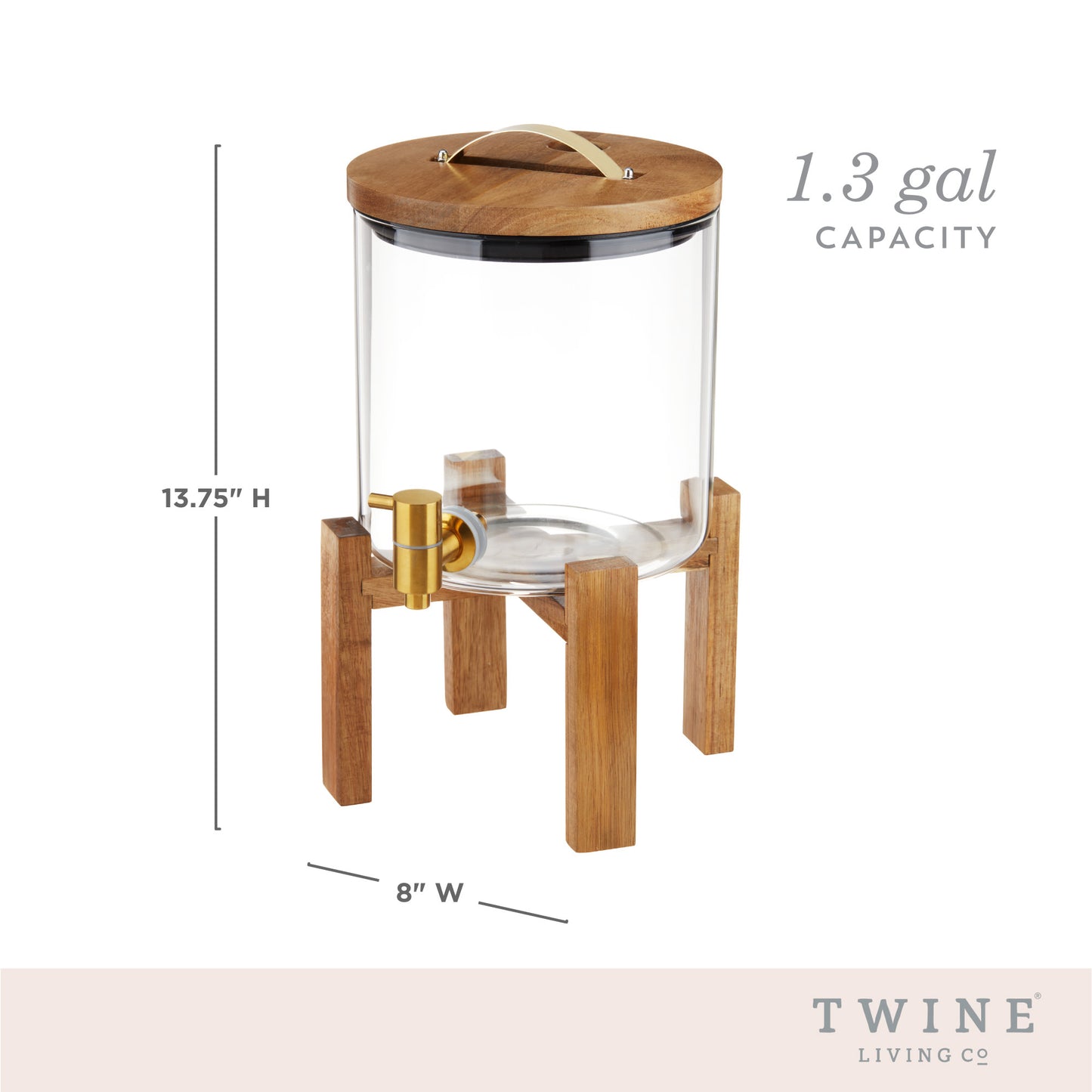 Modern Manor Wood & Glass Drink Dispenser