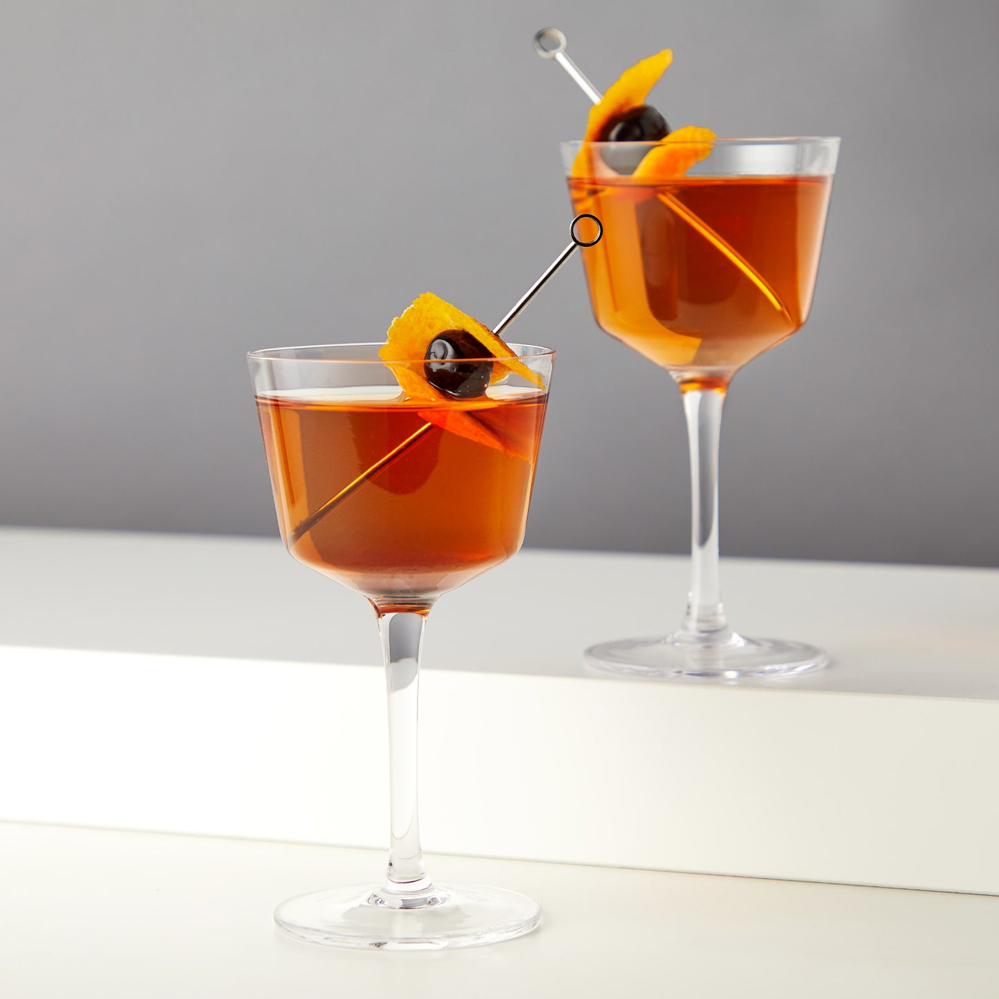 Angled Crystal Nick & Nora Glasses