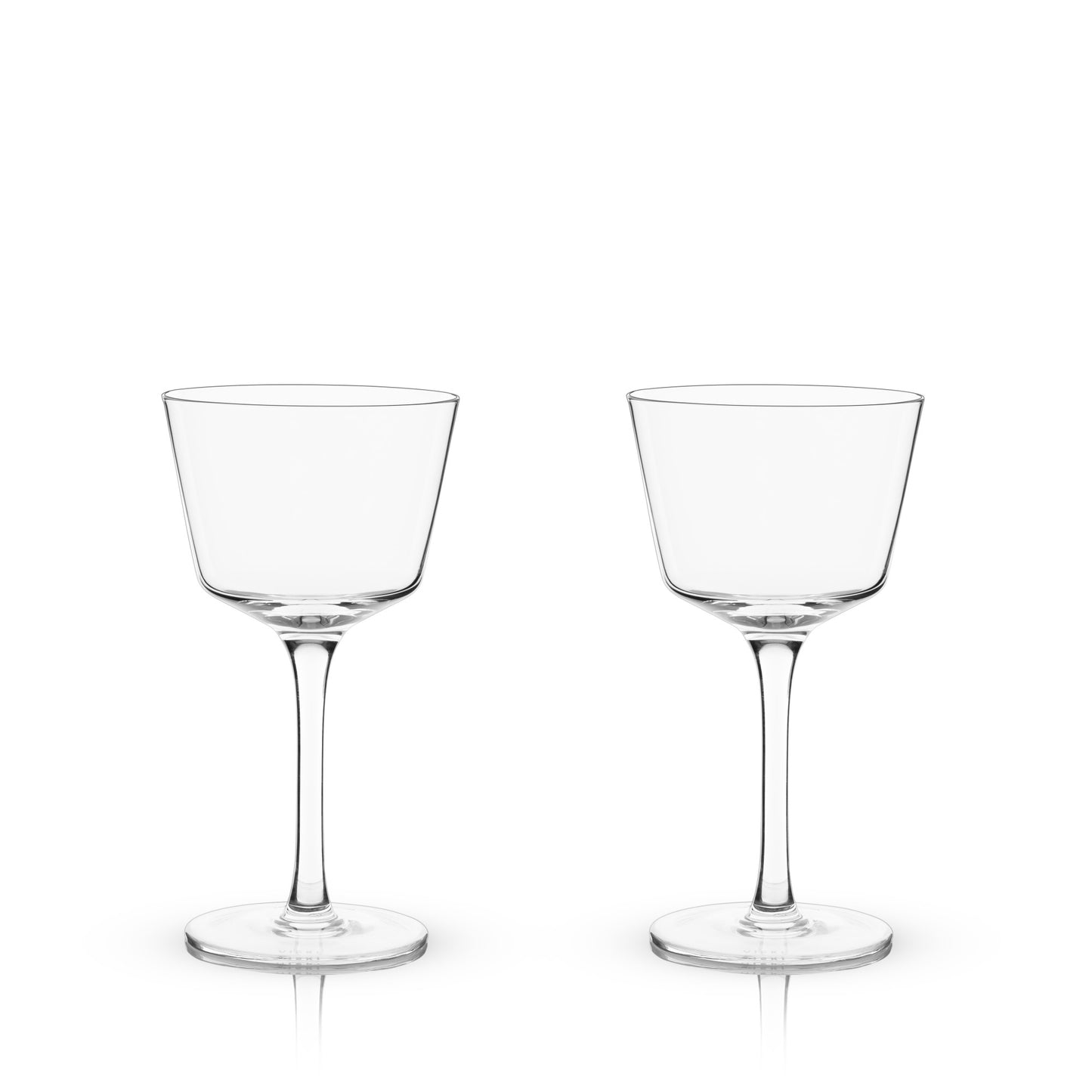 Angled Crystal Nick & Nora Glasses