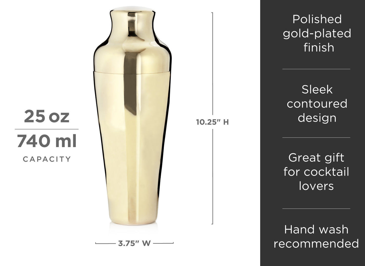 Parisian Cocktail Shaker - Gold