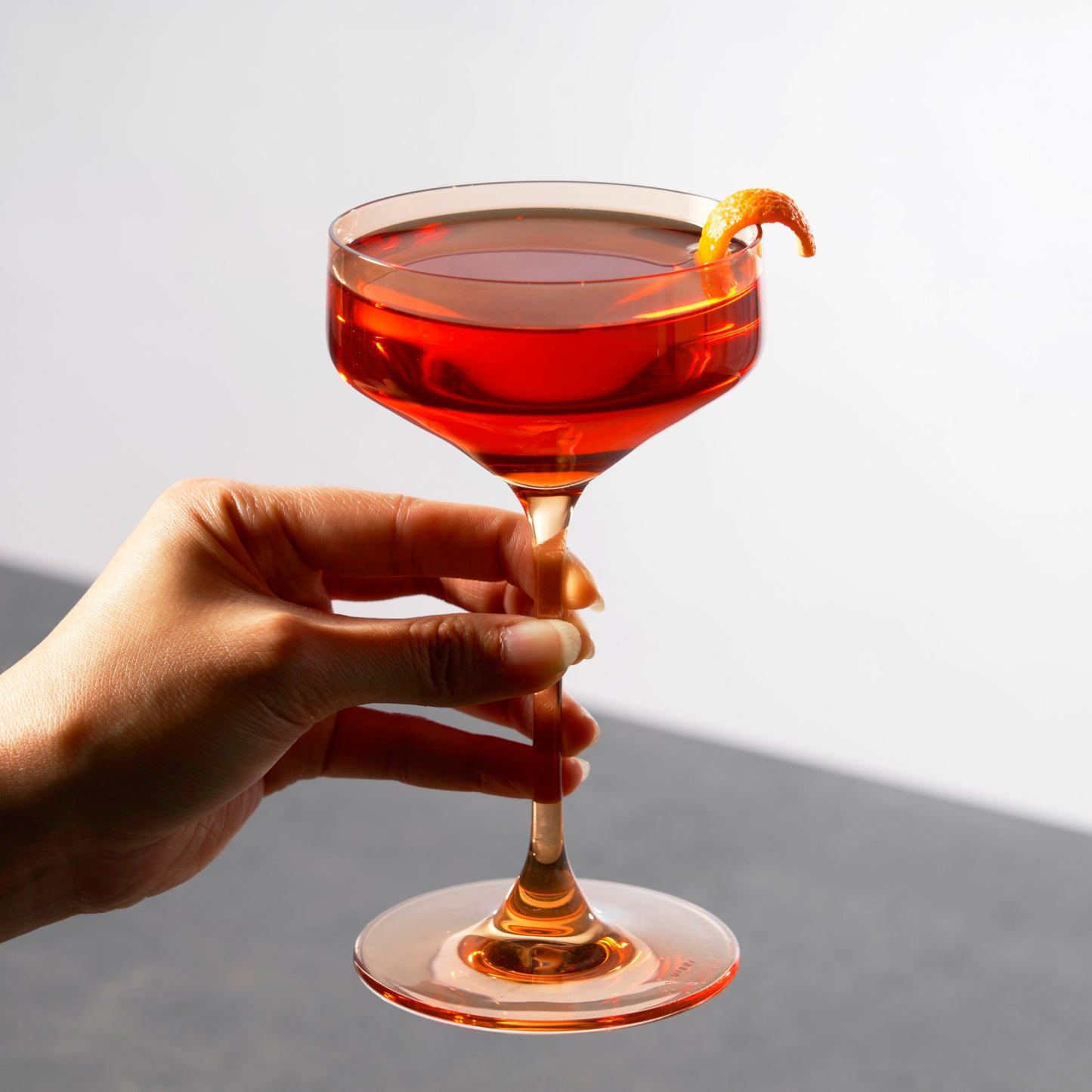 Reserve Nouveau Crystal Coupes in Amber – Set of 2