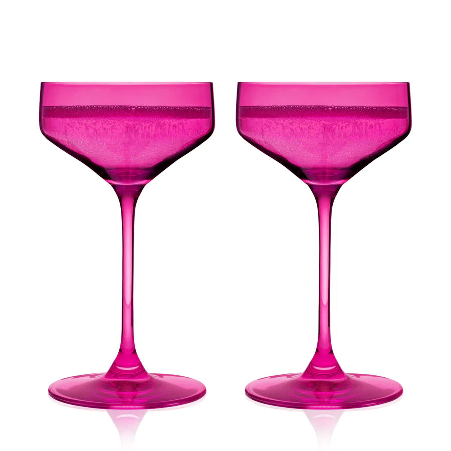 Reserve Nouveau Crystal Coupes in Berry – Set of 2