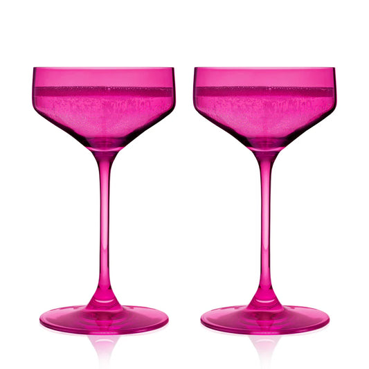 Reserve Nouveau Crystal Coupes in Berry – Set of 2
