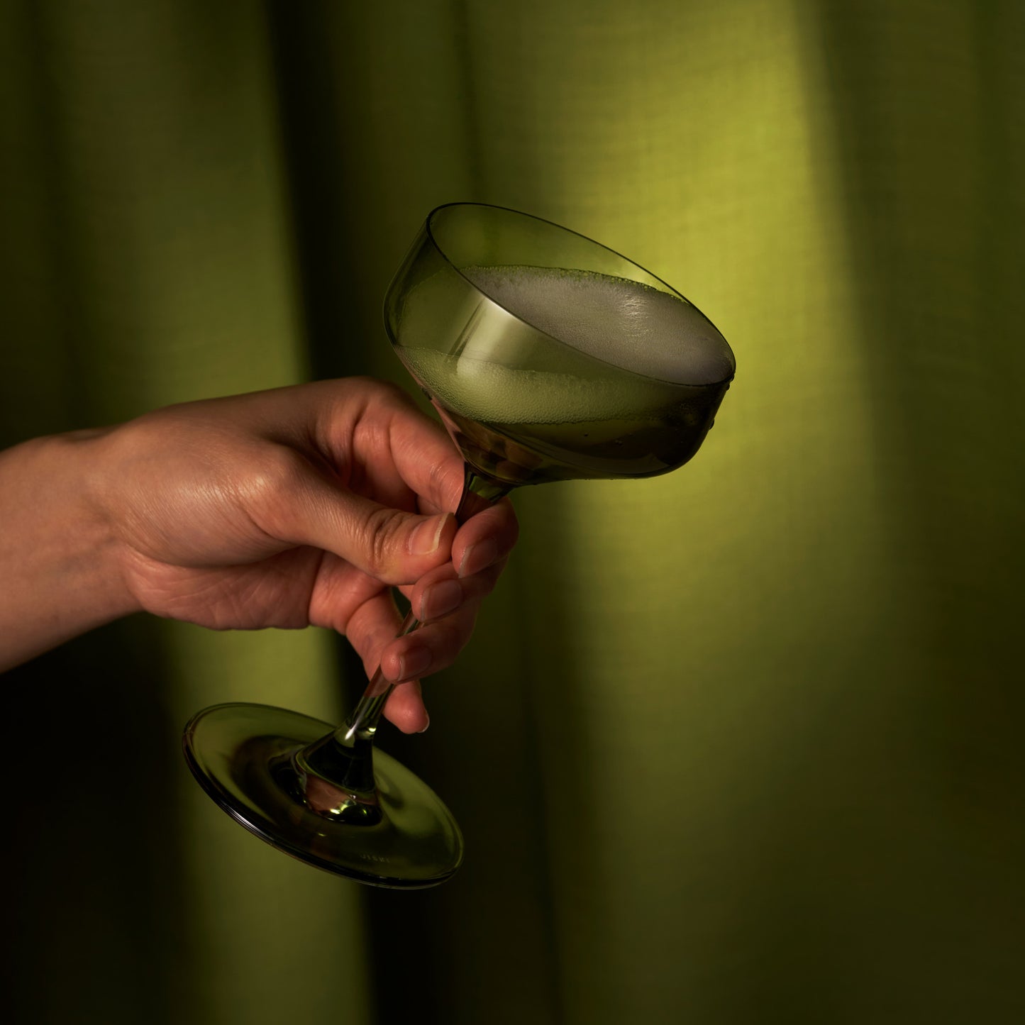 Reserve Nouveau Crystal Coupes in Sage – Set of 2