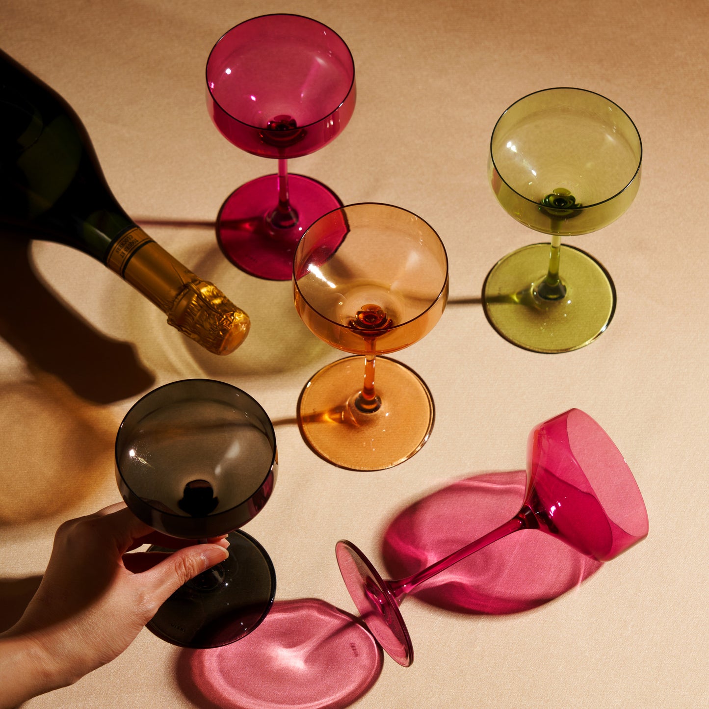 Reserve Nouveau Crystal Coupes in Sage – Set of 2