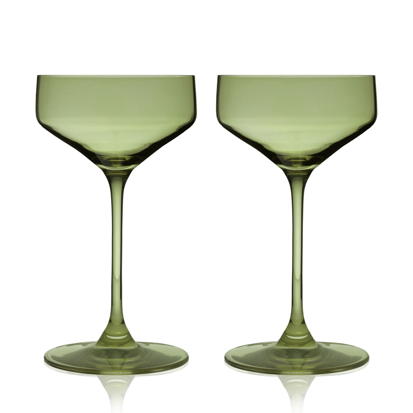 Reserve Nouveau Crystal Coupes in Sage – Set of 2