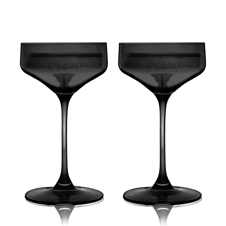 Reserve Nouveau Crystal Coupes in Smoke – Set of 2