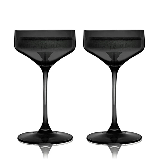 Reserve Nouveau Crystal Coupes in Smoke – Set of 2