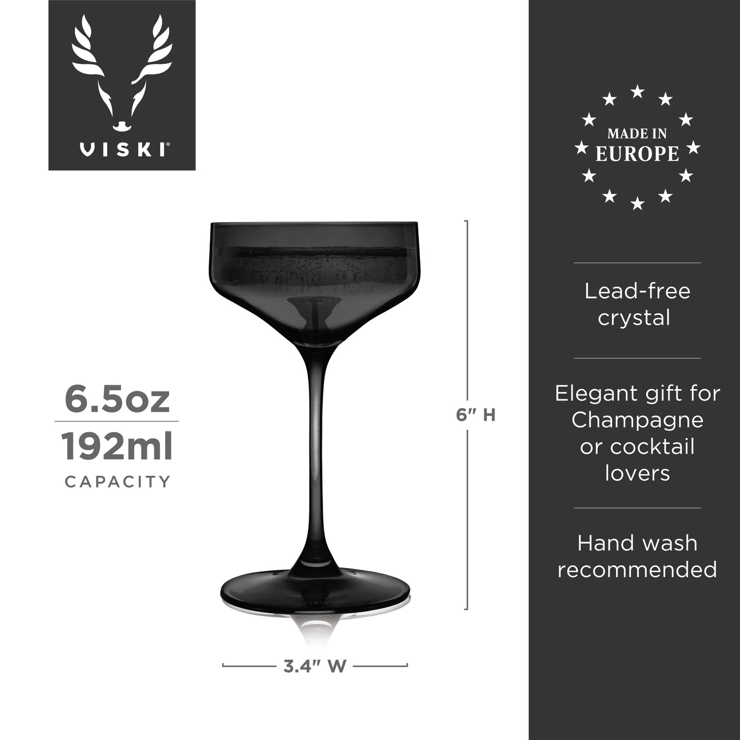 Reserve Nouveau Crystal Coupes in Smoke – Set of 2