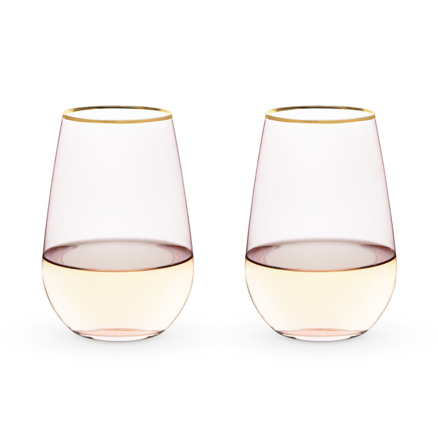 Rose Crystal Stemless Wine Glass - Set of 2
