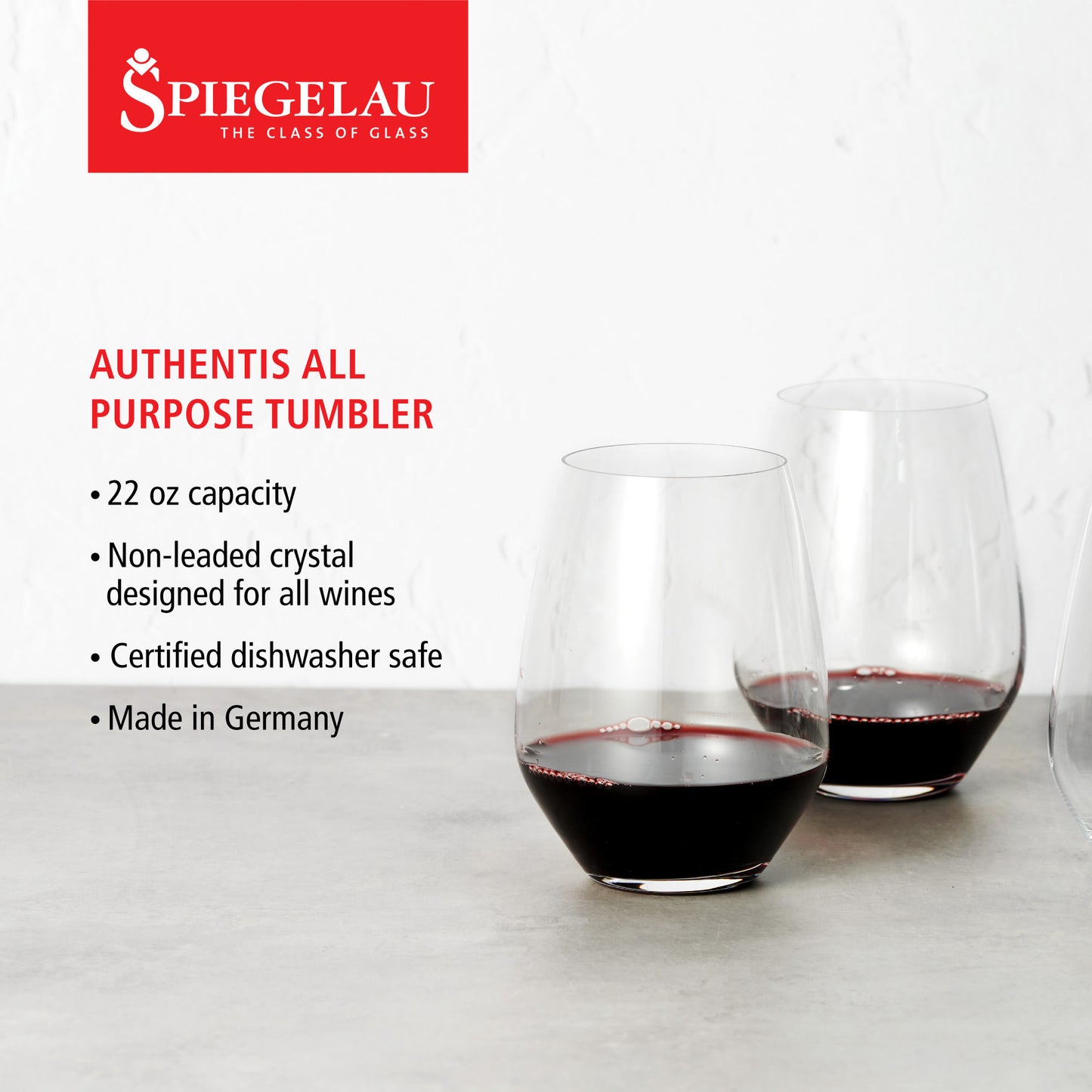 Spiegelau Authentis All-Purpose Tumbler XL – Set of 4