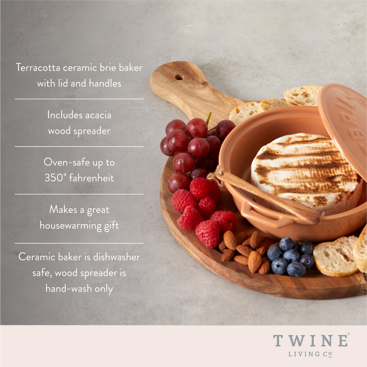 Terracotta Brie Baker Set