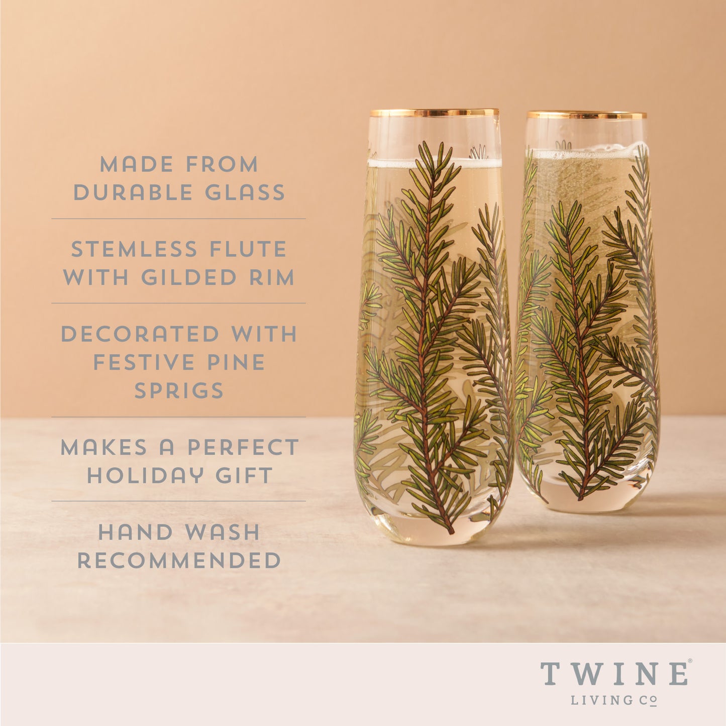 Woodland Stemless Champagne Flute - Set of 2